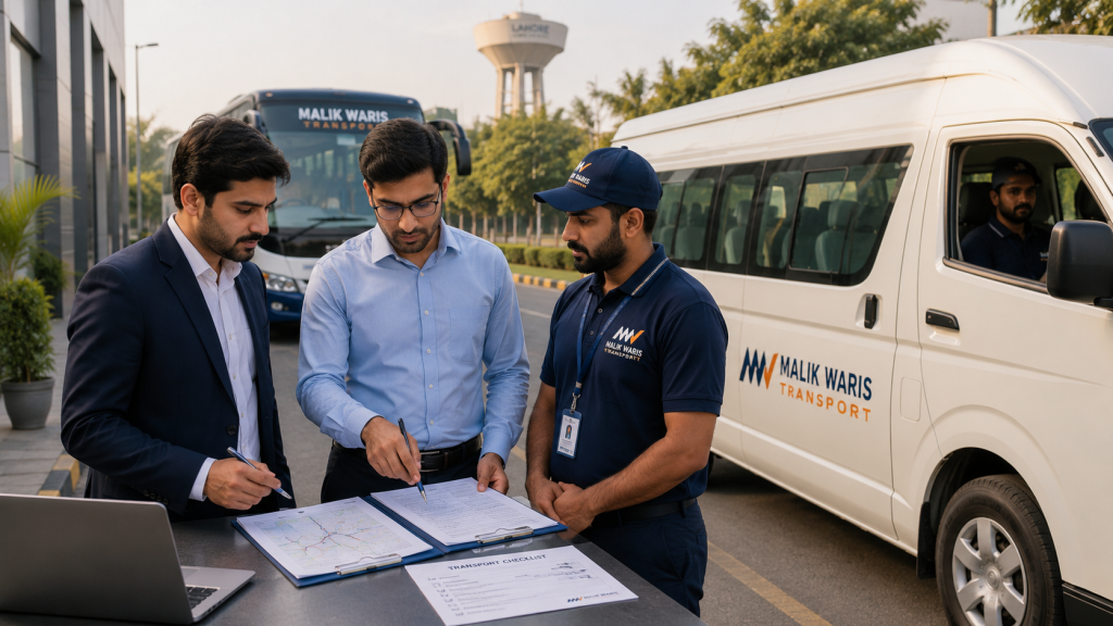 Corporate transport fleet inspection in Lahore